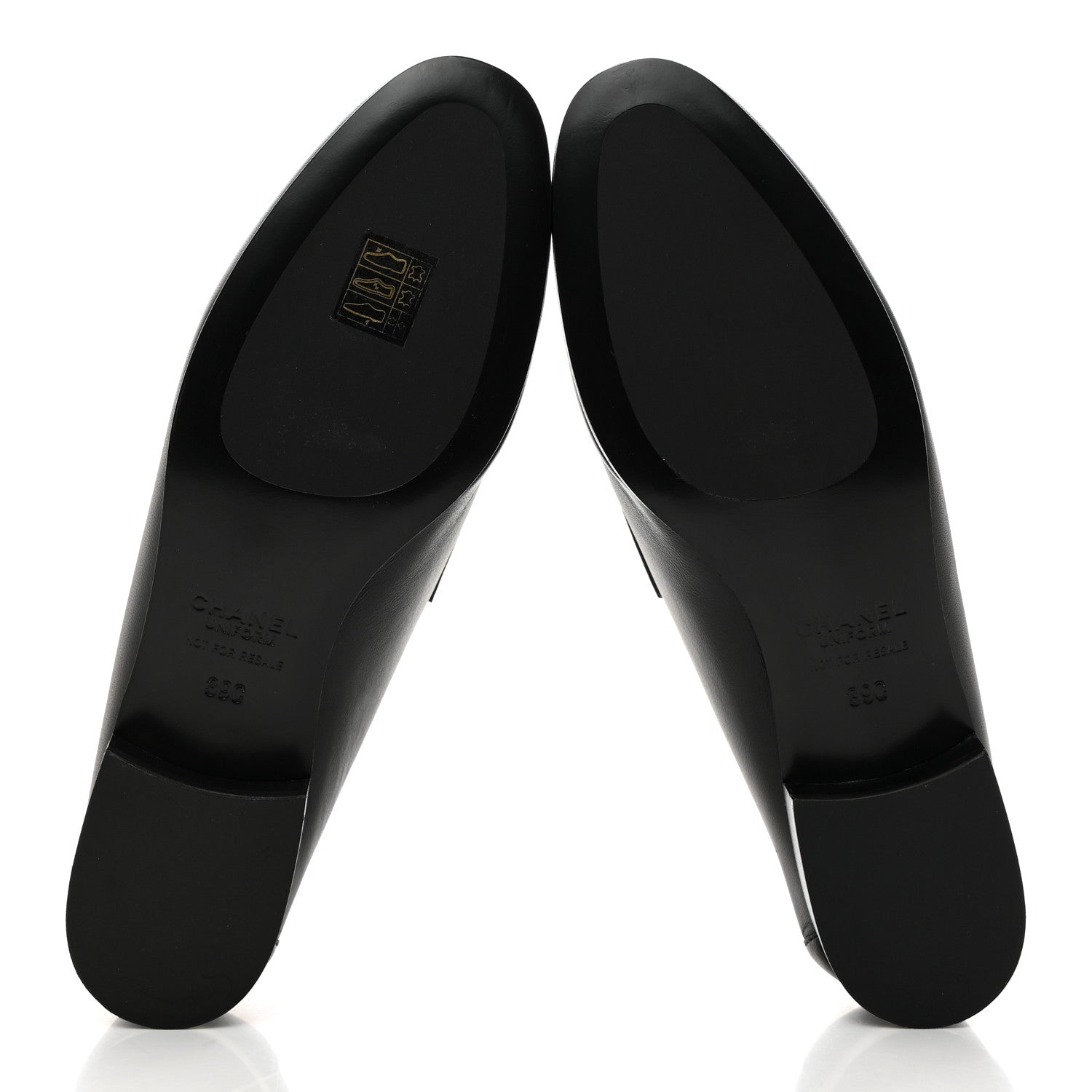 Chanel Calfskin Womens Stitched CC Loafers 39 Black 5 of 8