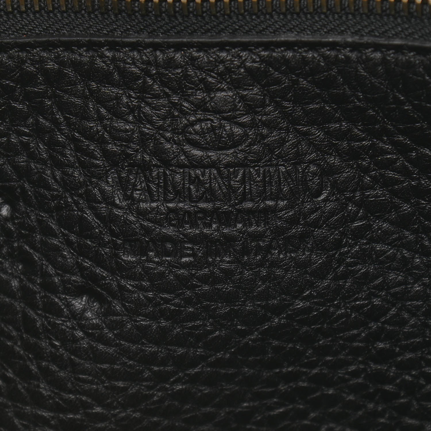 Valentino Garavani Pebbled Calfskin Large Rockstud Flip-Lock Messenger Bag Black 6 of 10