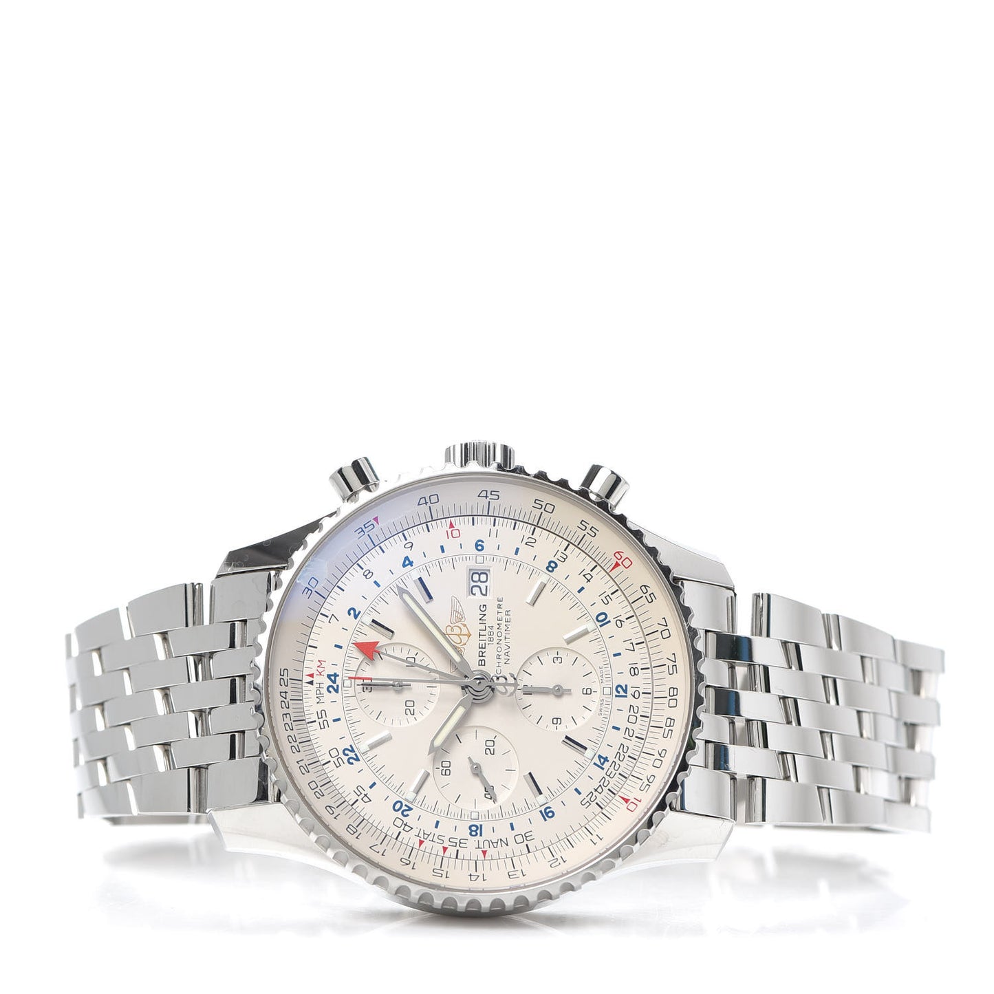 Stainless Steel 46mm Navitimer World Automatic Watch A24322