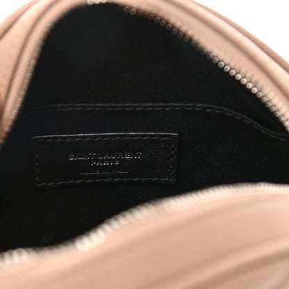 Saint Laurent Grain De Poudre Matelasse Chevron Quilted Round Vinyle Camera Bag Gold Sand 6 of 8