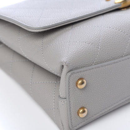 Chanel Grained Calfskin Small Stitched Flap Grey 9 of 13