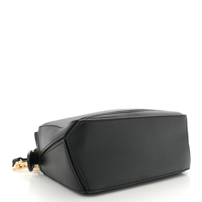 Loewe Calfskin Mini Woven Puzzle Bag Black 4 of 10