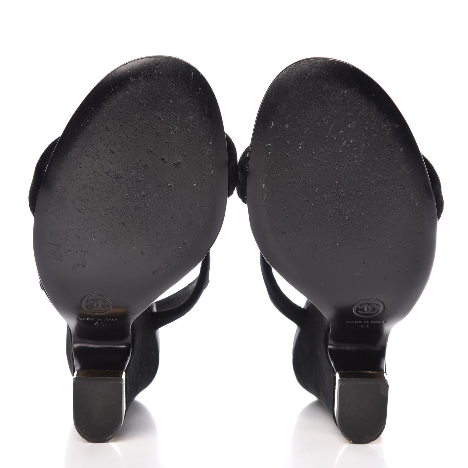 Chanel Velvet CC Sandals 41 Black 7 of 20
