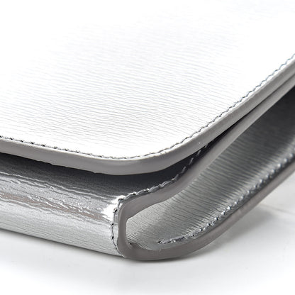 Balenciaga Metallic Grained Calfskin BB Phone Holder Wallet On Chain Silver 10 of 11