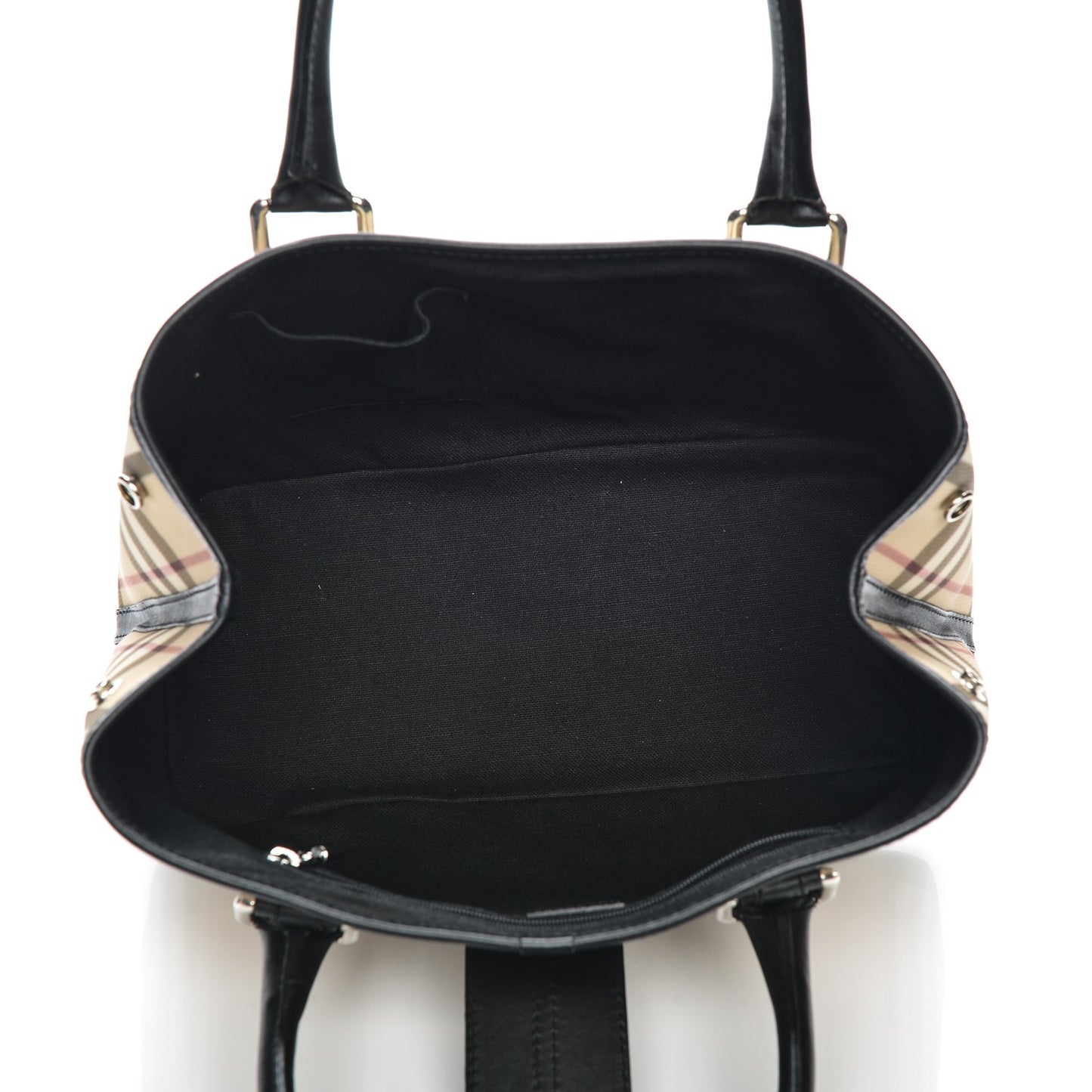 House Check Buckle Tote Black
