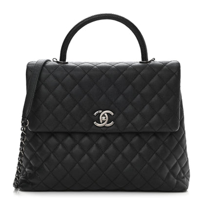 Chanel Caviar Liazard Quilted Large Coco Handle Flap Black 1 of 10