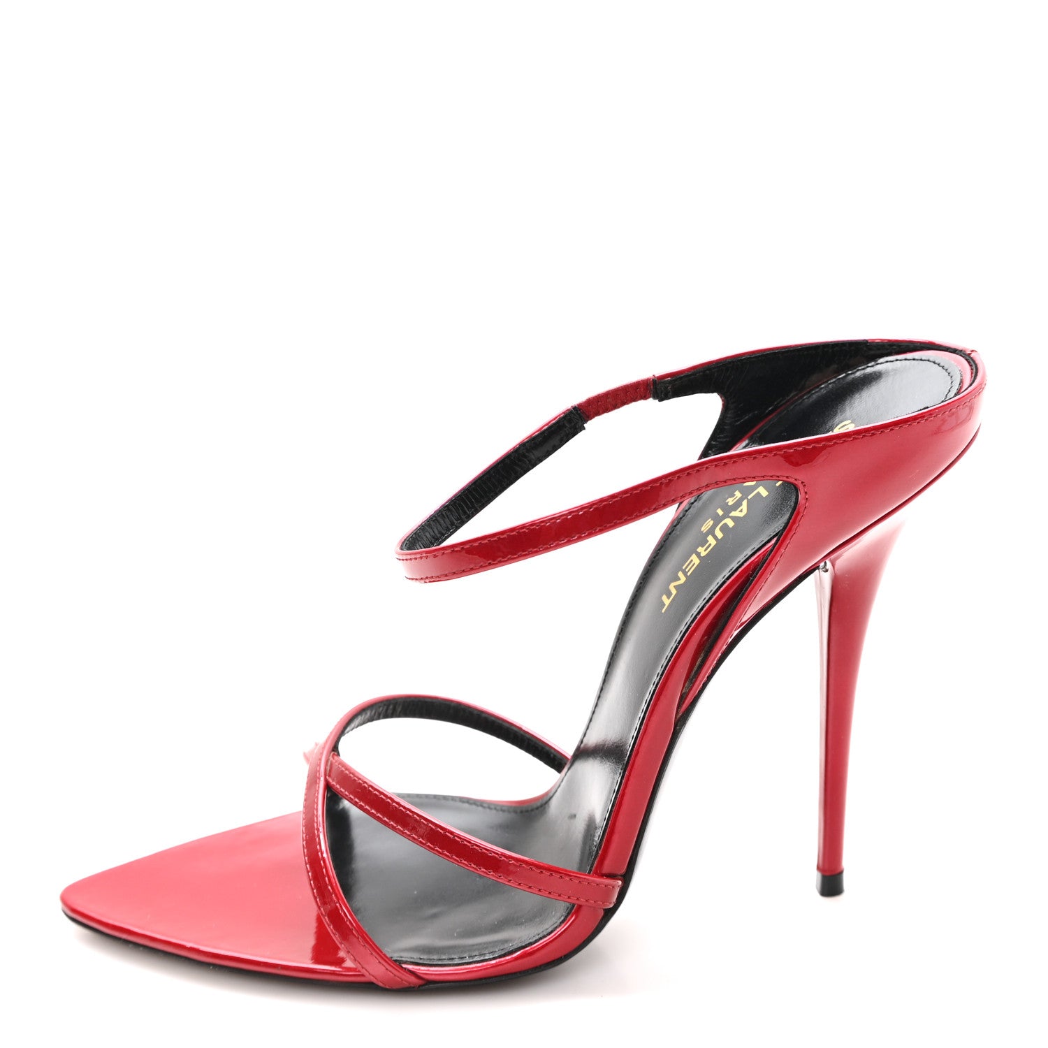 Saint Laurent Patent Gippy Crisscross Mule Sandals 37 Red 1 of 9