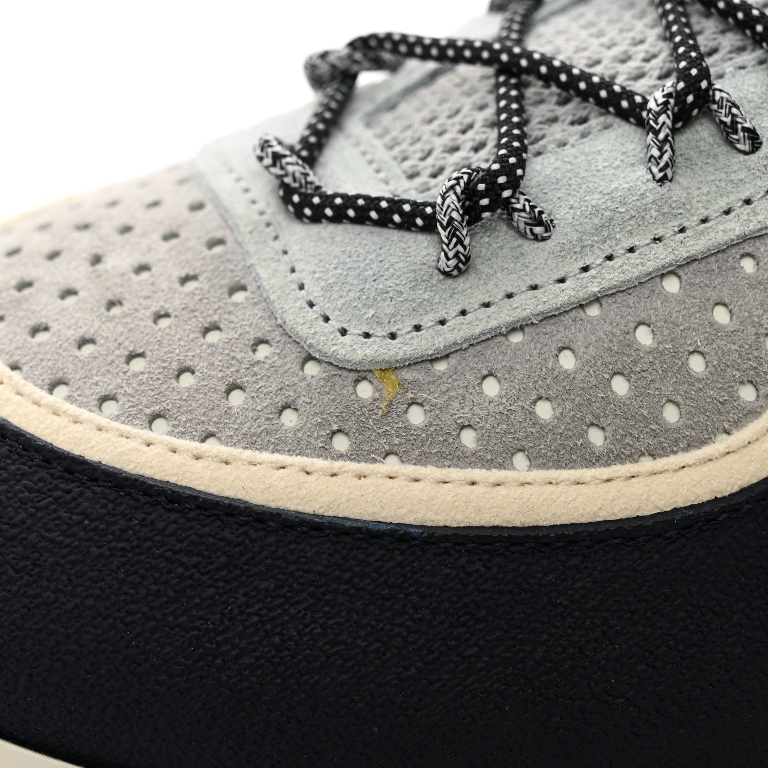 Chanel Fabric Suede Calfskin Mesh Womens CC Sneakers 43 Black Blue Ivory 9 of 11