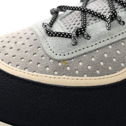 Chanel Fabric Suede Calfskin Mesh Womens CC Sneakers 43 Black Blue Ivory 9 of 11