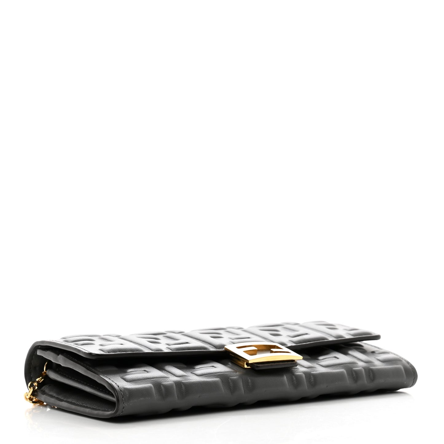 Nappa FF Embossed Continental Wallet On Chain Anthracite