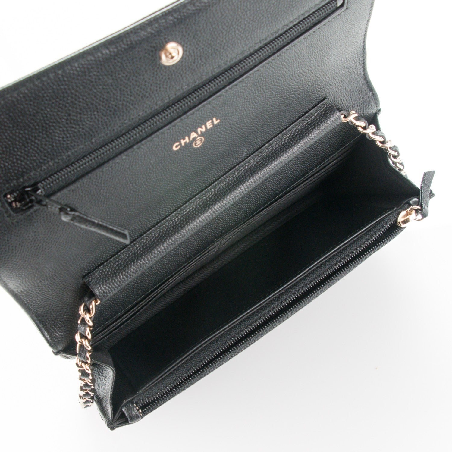 Chanel Caviar Quilted Boy Wallet On Chain WOC Black 5 of 8