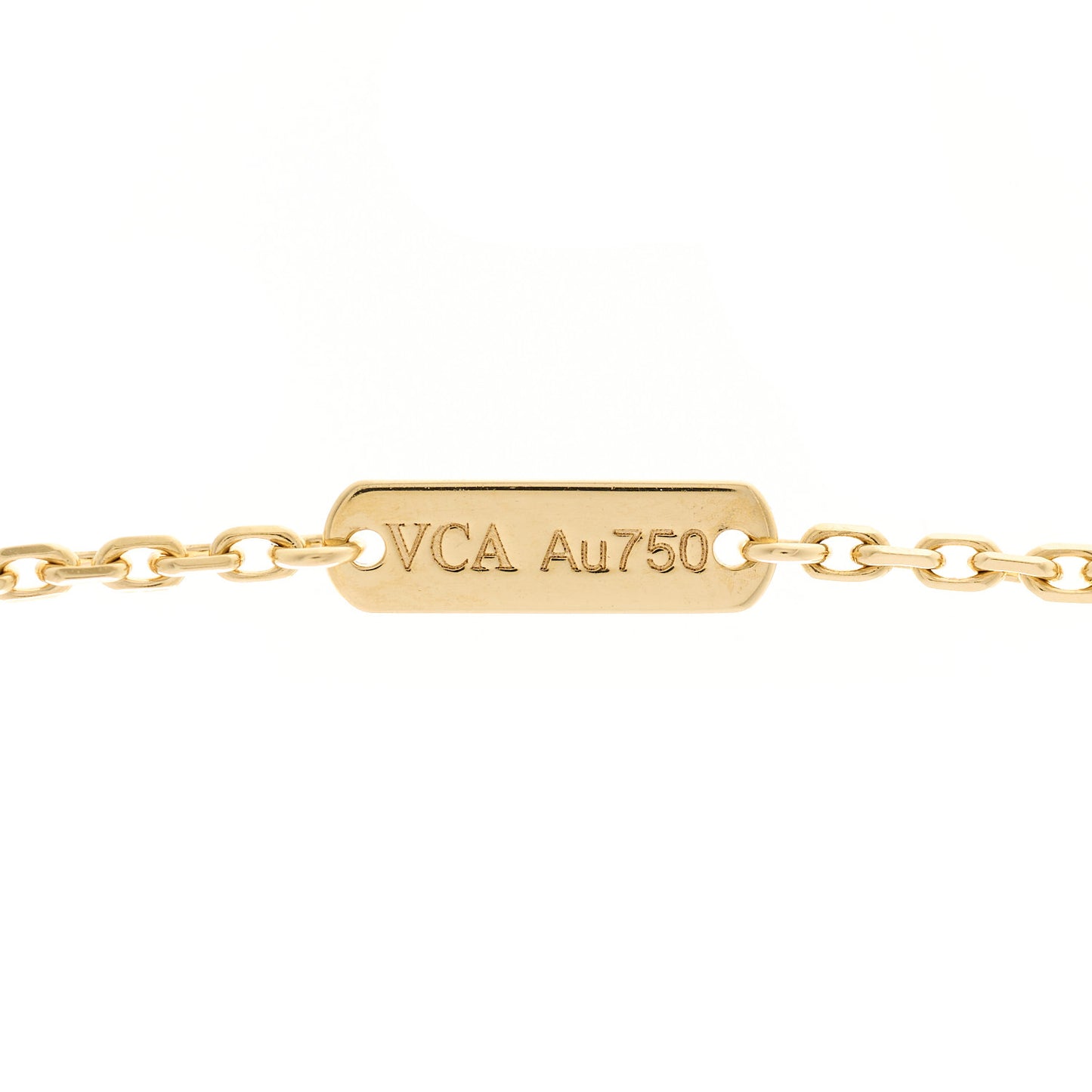 18K Yellow Gold Mother of Pearl Vintage Alhambra Pendant Necklace