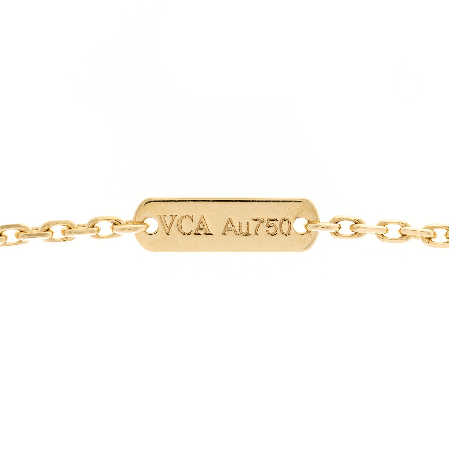 Van Cleef & Arpels 18K Yellow Gold Mother of Pearl Vintage Alhambra Pendant Necklace 4 of 5