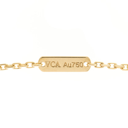 Van Cleef & Arpels 18K Yellow Gold Mother of Pearl Vintage Alhambra Pendant Necklace 4 of 5