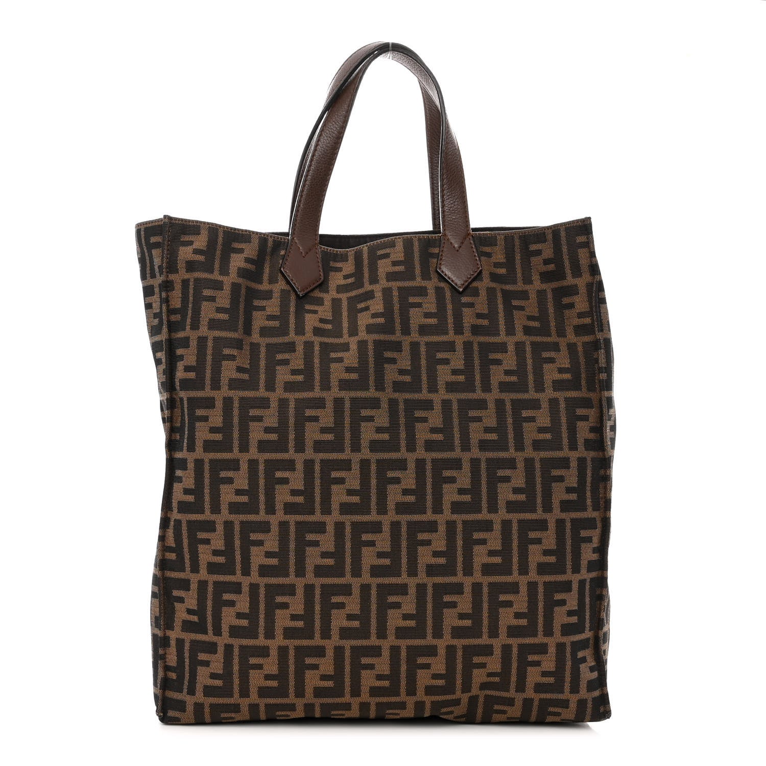Fendi Zucca Vitello Artic Special Shopping Tote Tobacco Castagna 1 of 13