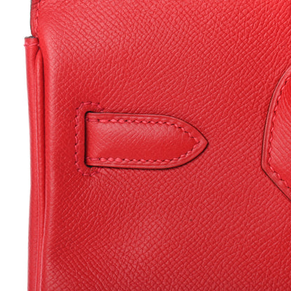 Hermes Epsom Birkin 30 Rouge Casaque 12 of 32