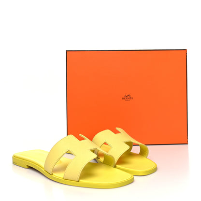 Hermes Epsom Oran Sandals 39.5 Jaune Curcuma 9 of 9