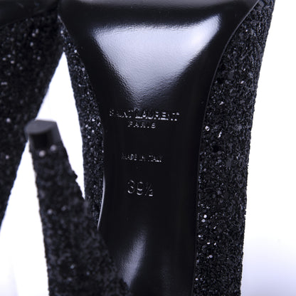 Saint Laurent Glitter Era Pumps 39.5 Black Silver 11 of 17