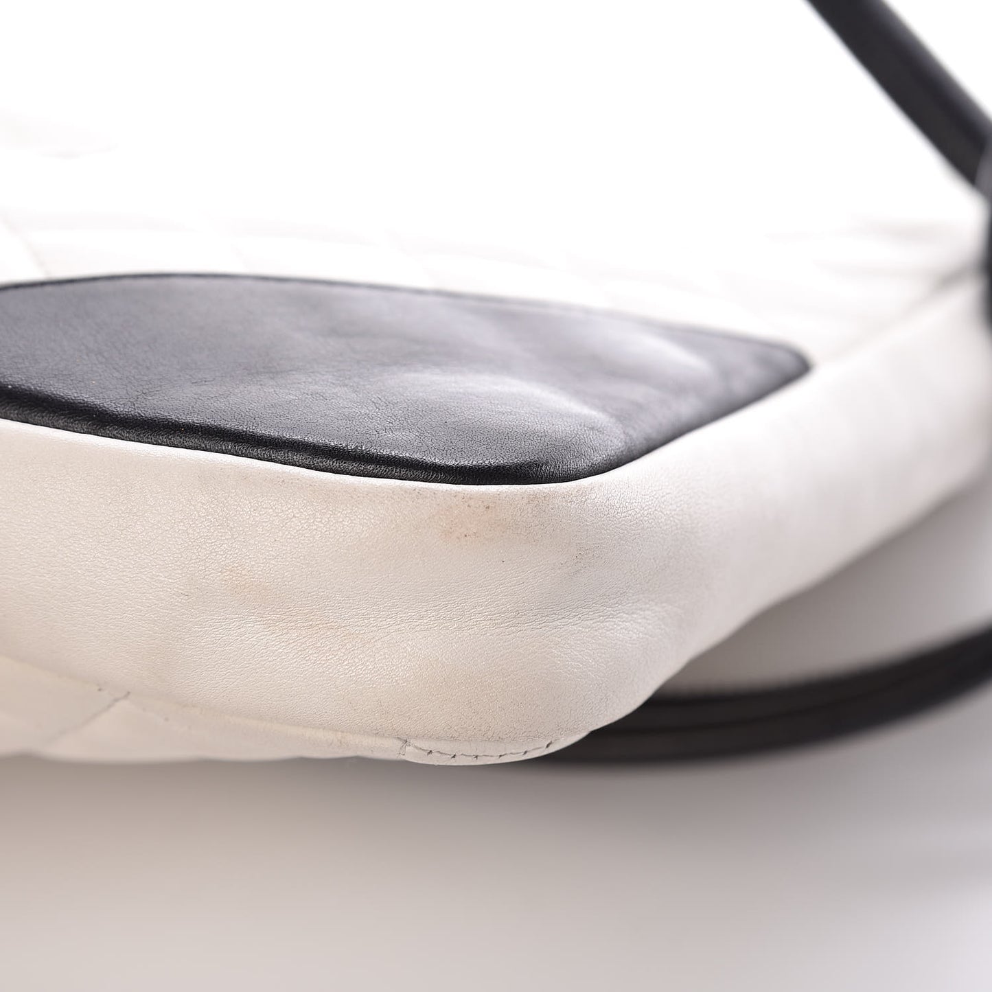 Calfskin Quilted Medium Cambon Messenger White Black