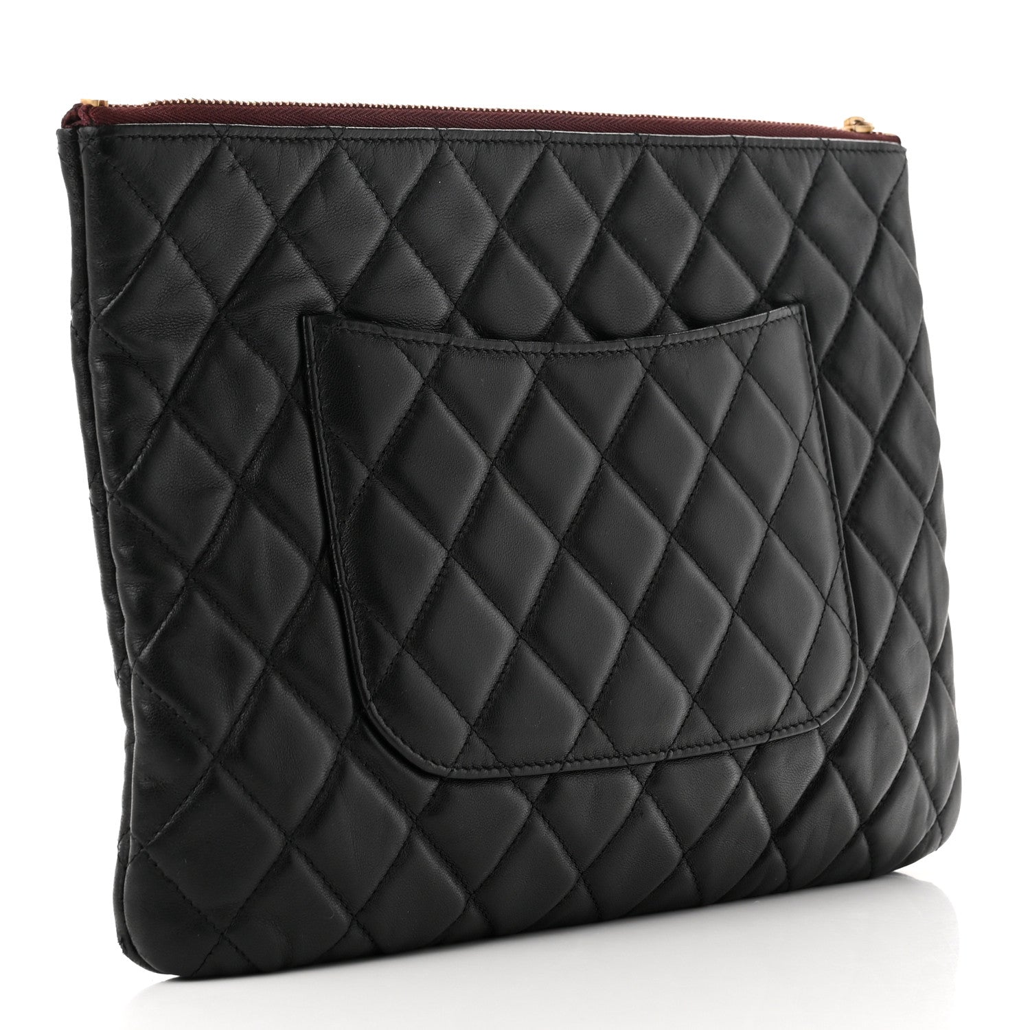 Chanel Lambskin Quilted Medium Cosmetic Case Black 3 of 8