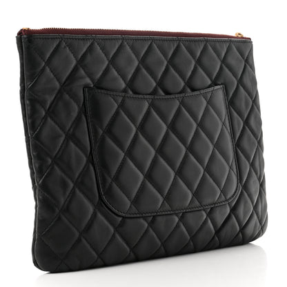 Chanel Lambskin Quilted Medium Cosmetic Case Black 3 of 8