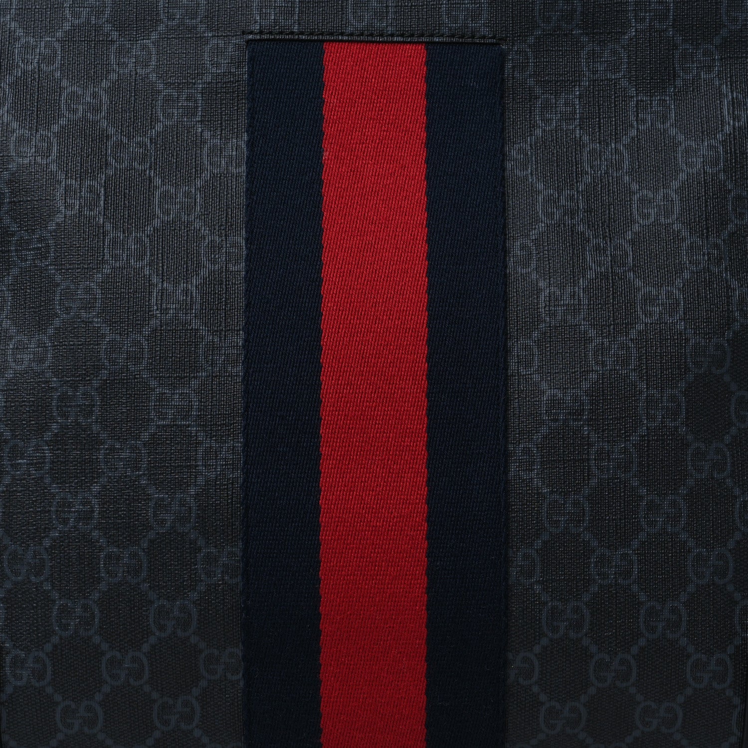 Gucci Soft GG Supreme Monogram Appia Calfskin Web East West Messenger Bag Black Grey 7 of 9