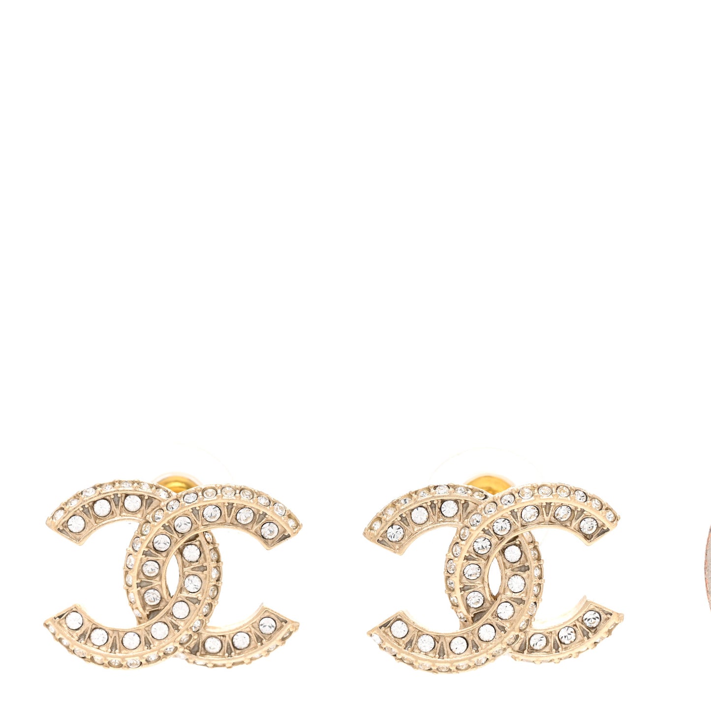 Crystal Timeless CC Earrings Light Gold
