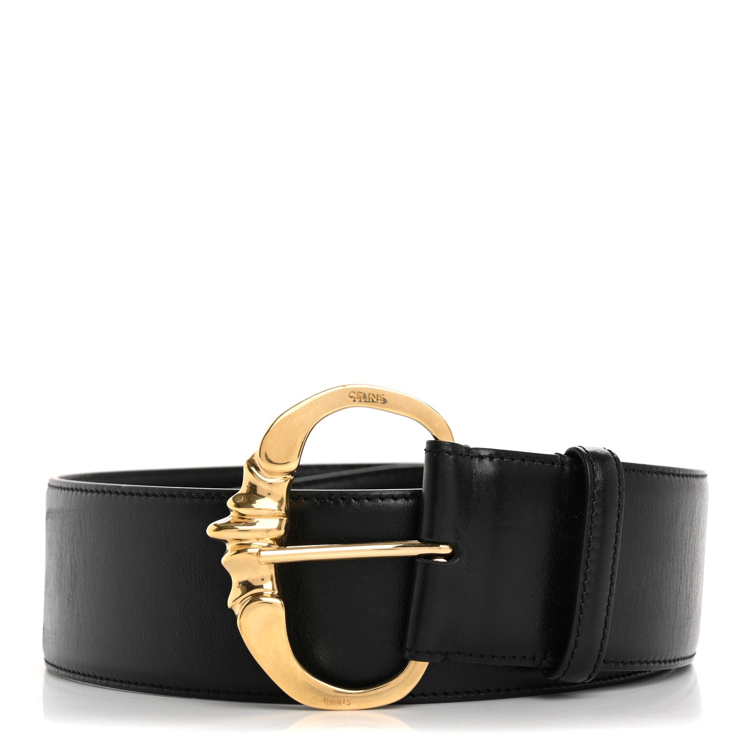 Celine Smooth Calfskin Camrat Belt 75 30 Black 1 of 7
