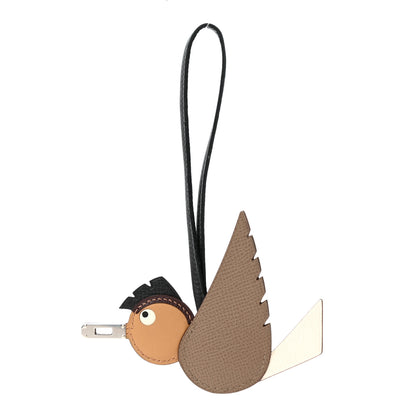 Hermes Epsom Swift Chevre Mysore Birdy Bag Charm Etoupe Nata Biscuit Rouge Sellier Black 1 of 4