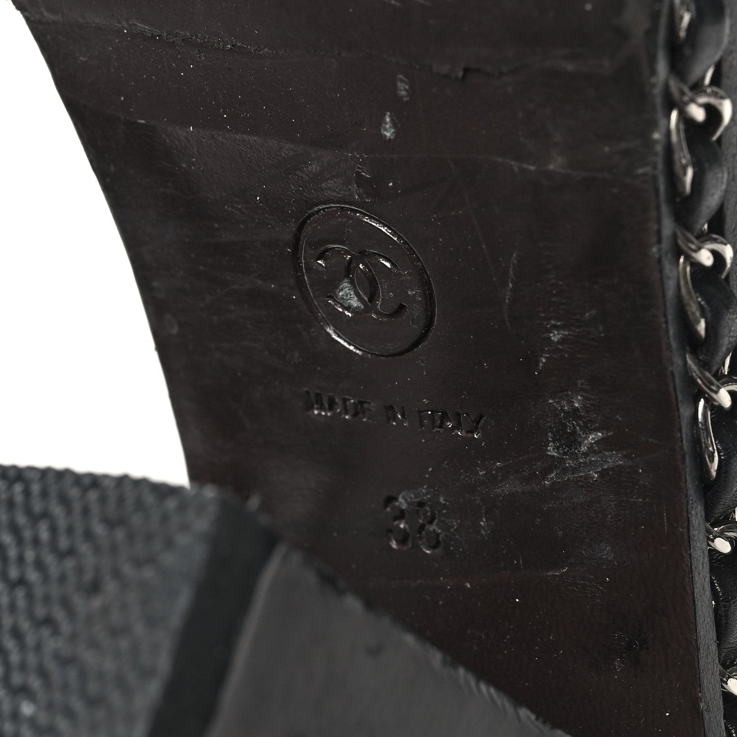 Chanel Calfskin Chain Around Elastic Boots 38 Black 7 of 9