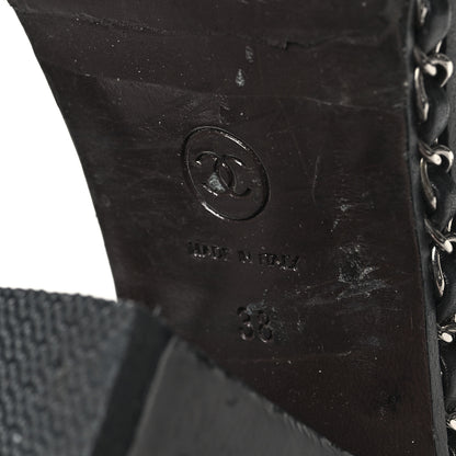 Chanel Calfskin Chain Around Elastic Boots 38 Black 7 of 9