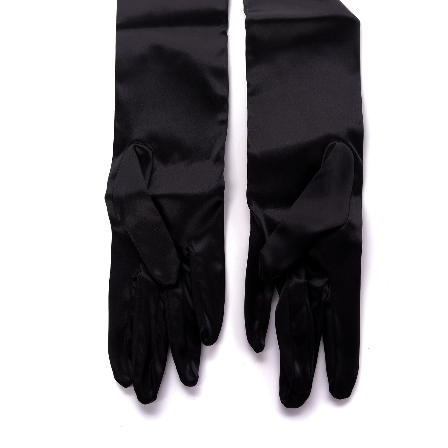 Gucci Satin Stretch Anika Gloves S Black 3 of 5