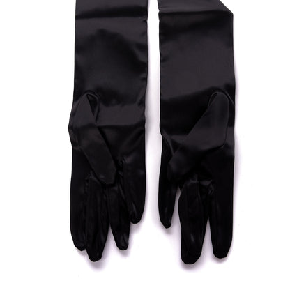 Gucci Satin Stretch Anika Gloves S Black 3 of 5