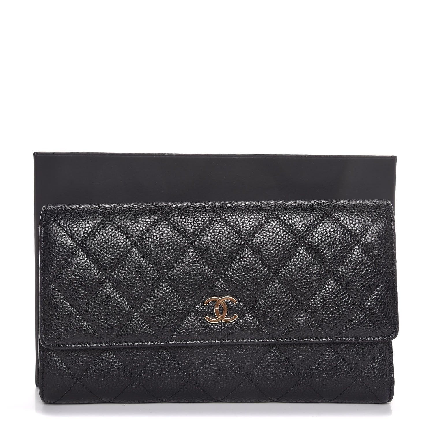 Chanel Caviar Quilted Flap Wallet Black 8 of 8