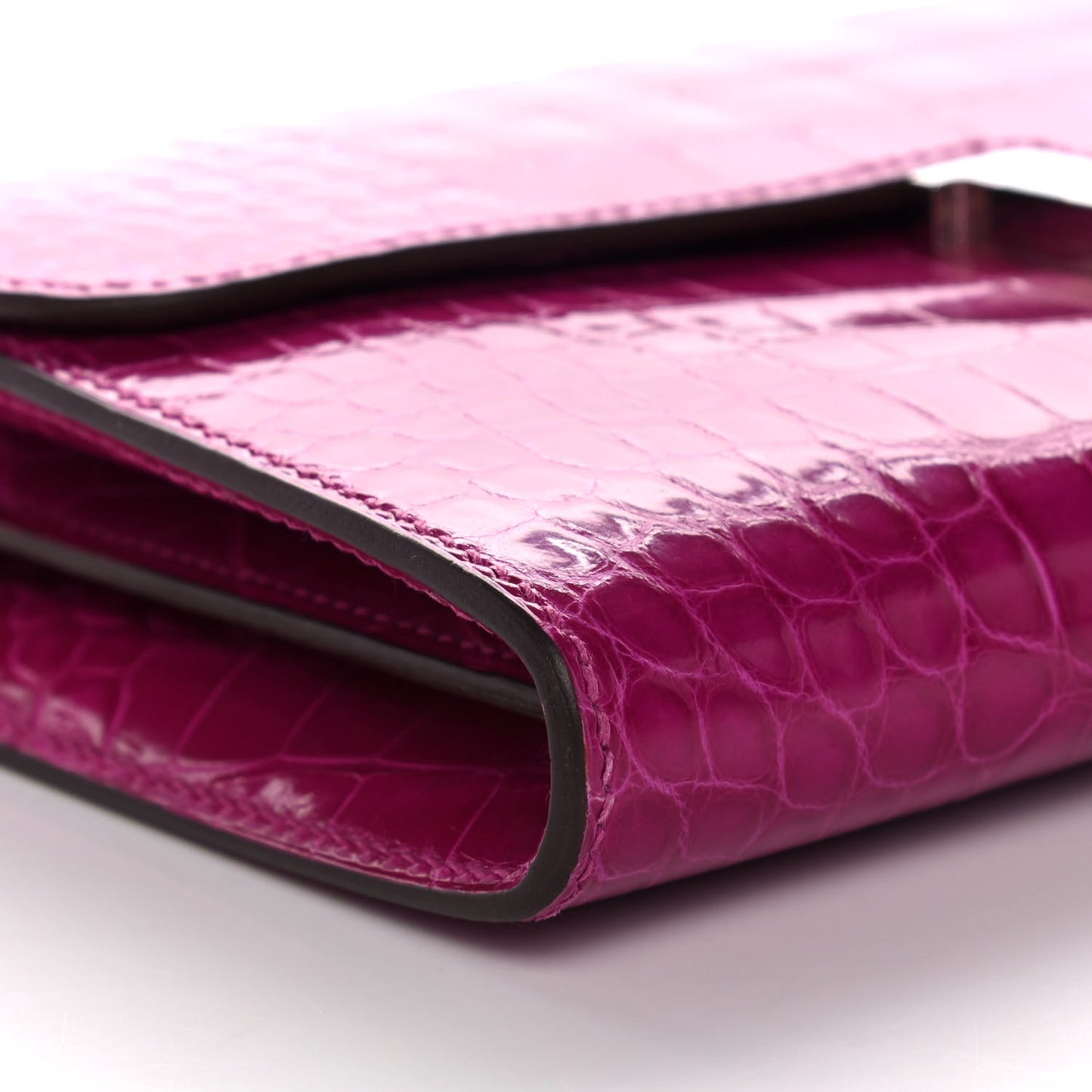 Shiny Alligator Constance Long Wallet Rose Scheherazade