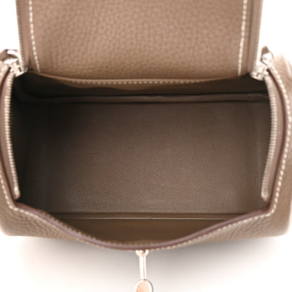 Hermes Taurillon Clemence Mini Lindy 20 Etoupe 5 of 10