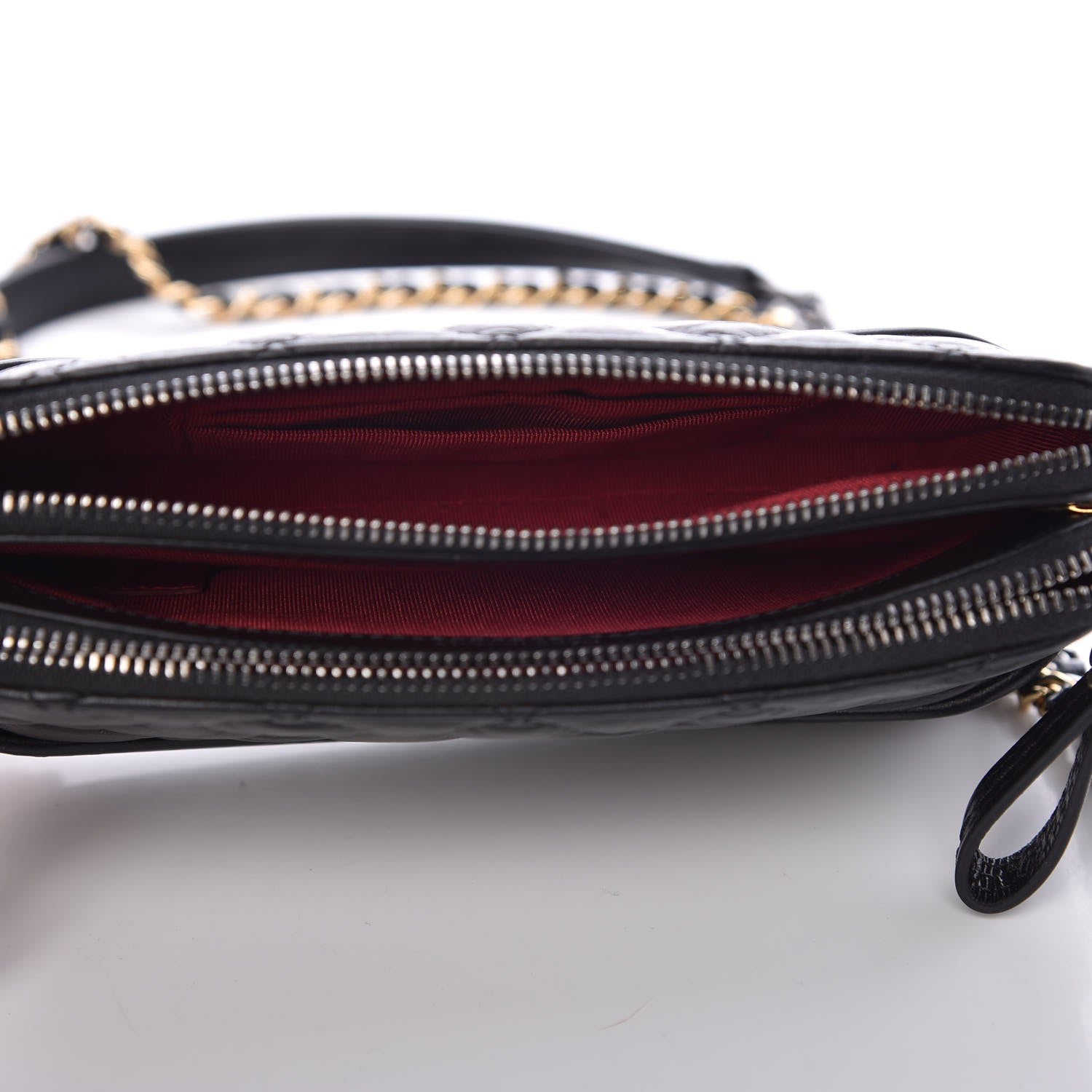 Chanel Aged Calfskin Quilted Small Gabrielle Clutch With Chain Black 6 of 10