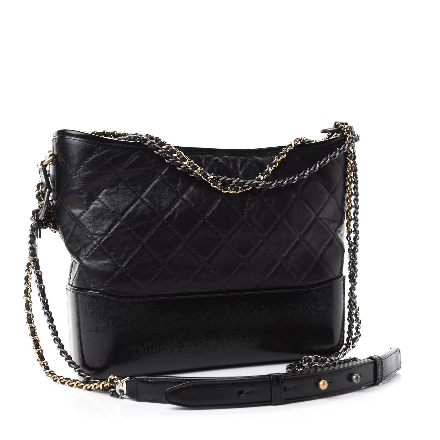 Chanel Aged Calfskin Quilted Medium Gabrielle Hobo Black 3 of 11