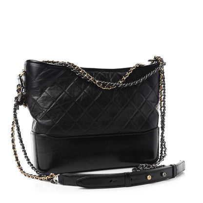 Chanel Aged Calfskin Quilted Medium Gabrielle Hobo Black 3 of 11