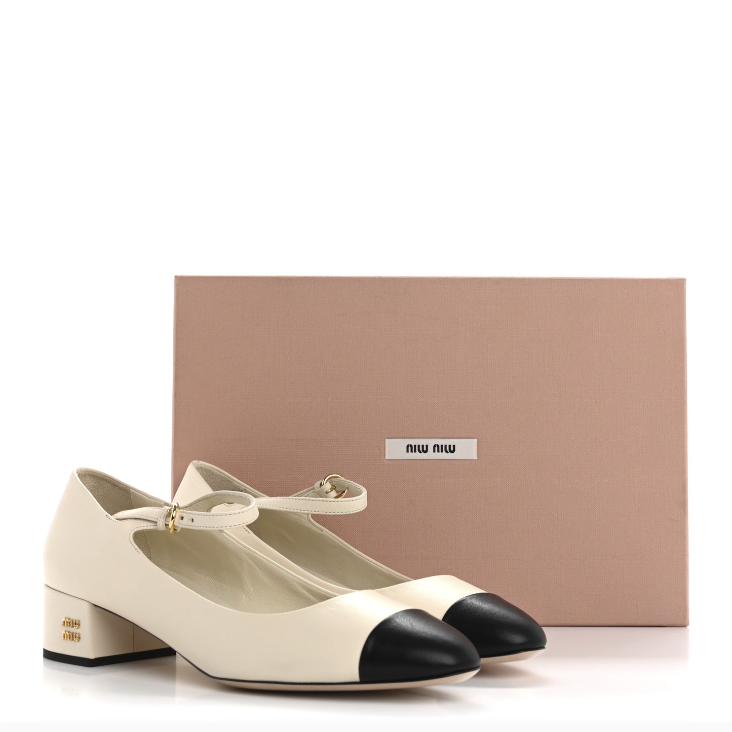 Nappa Mary Jane 40mm Pumps 37 Avorio Black