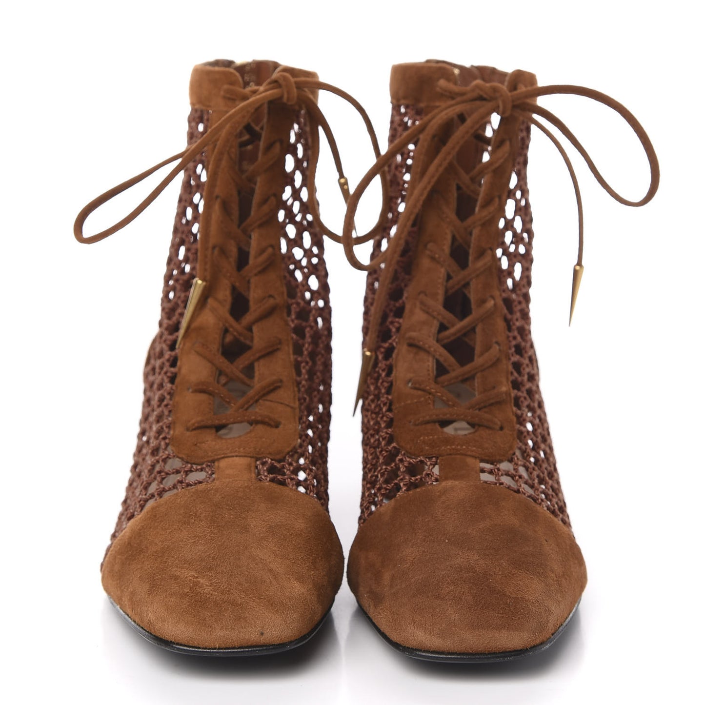 Suede Resille Naughtily-D 30mm Ankle Boots 35.5 Golden Brown