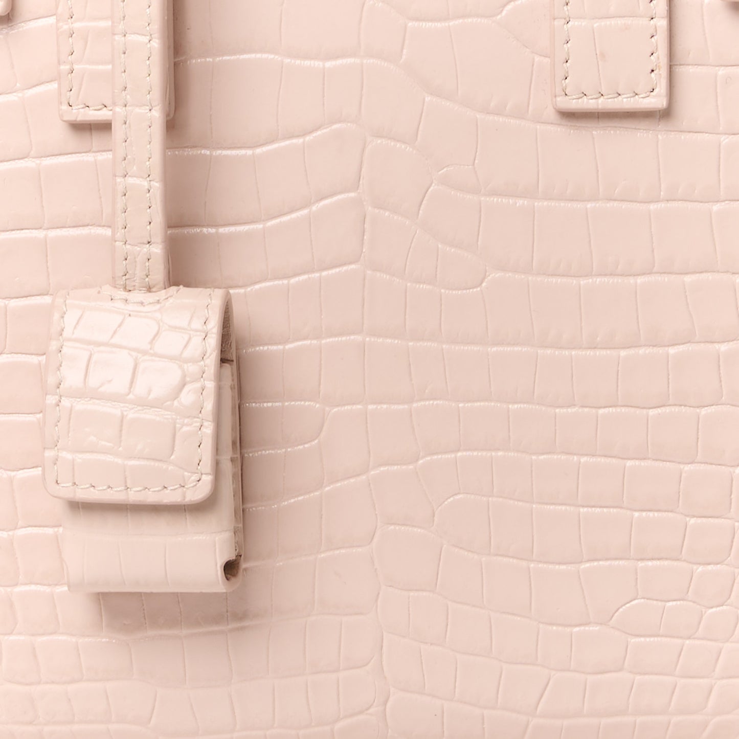 Calfskin Crocodile Embossed Nano Sac De Jour Rose Antic