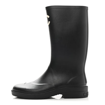 Chanel Caoutchouk CC High Boots 39 Black 1 of 13