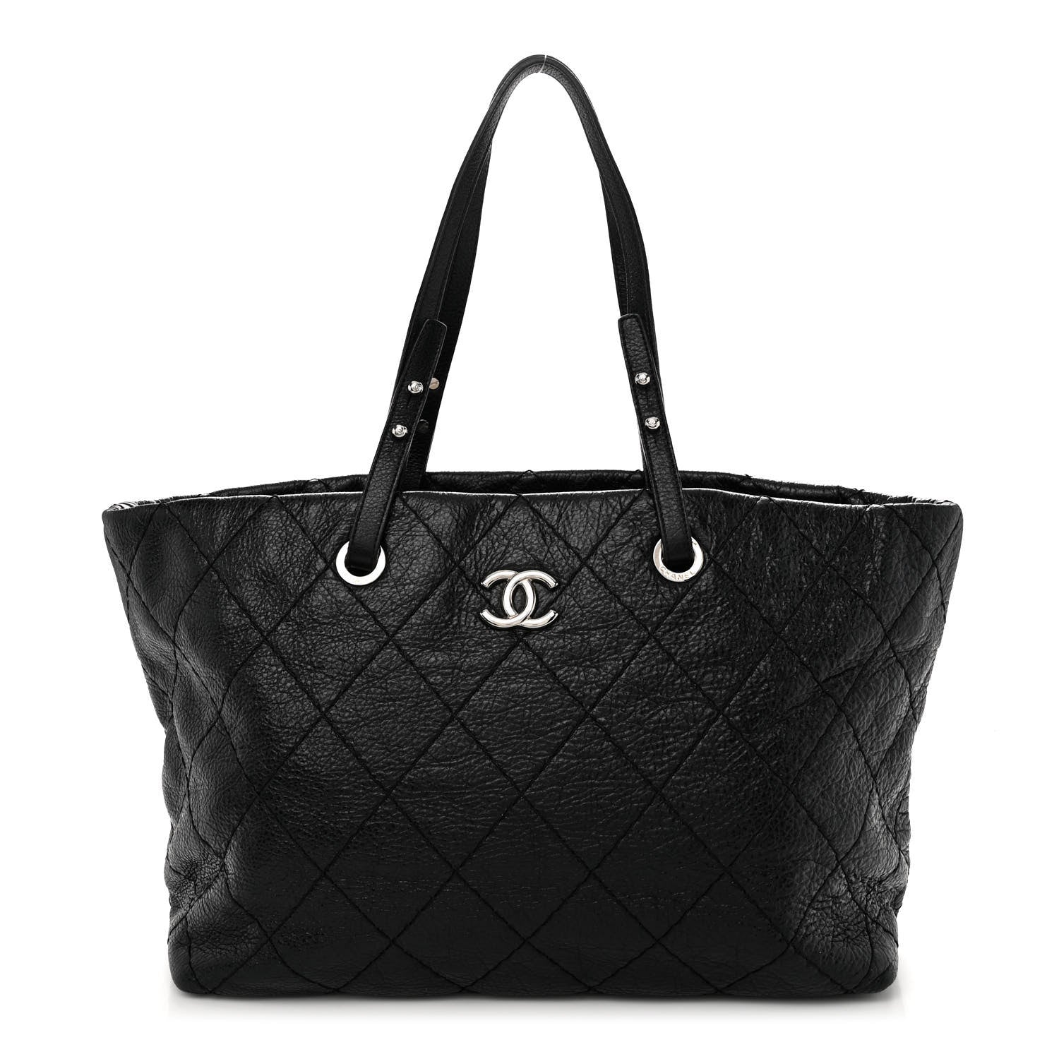 Chanel Glazed Calfskin Large On The Road Tote Black 1 of 11