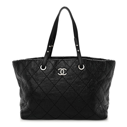 Chanel Glazed Calfskin Large On The Road Tote Black 1 of 11