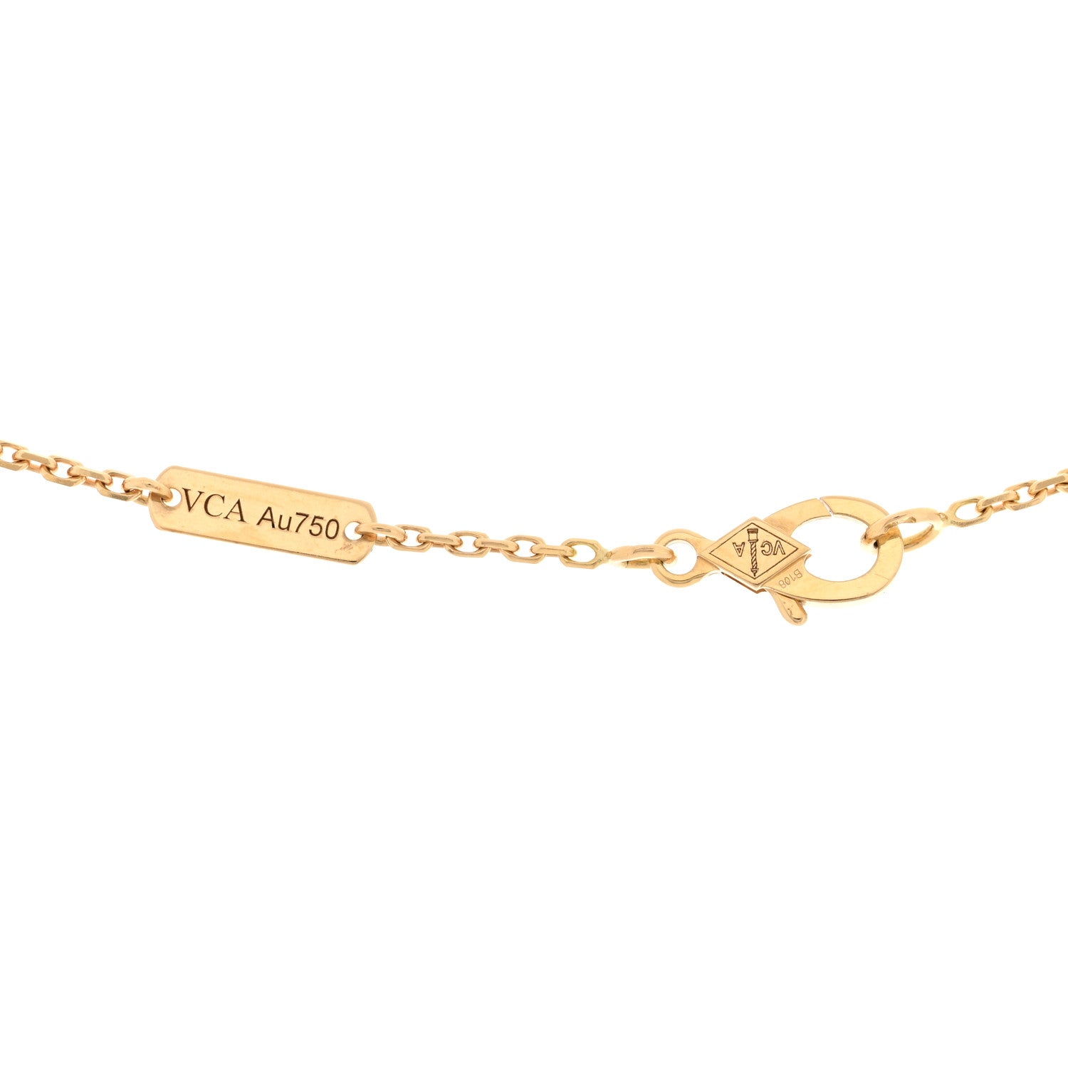 Van Cleef & Arpels 18K Yellow Gold Black Onyx Vintage Alhambra Pendant Necklace 4 of 5
