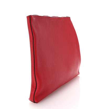 Gucci Pebbled Calfskin Medium Logo Portfolio Clutch Hibiscus Red 3 of 6