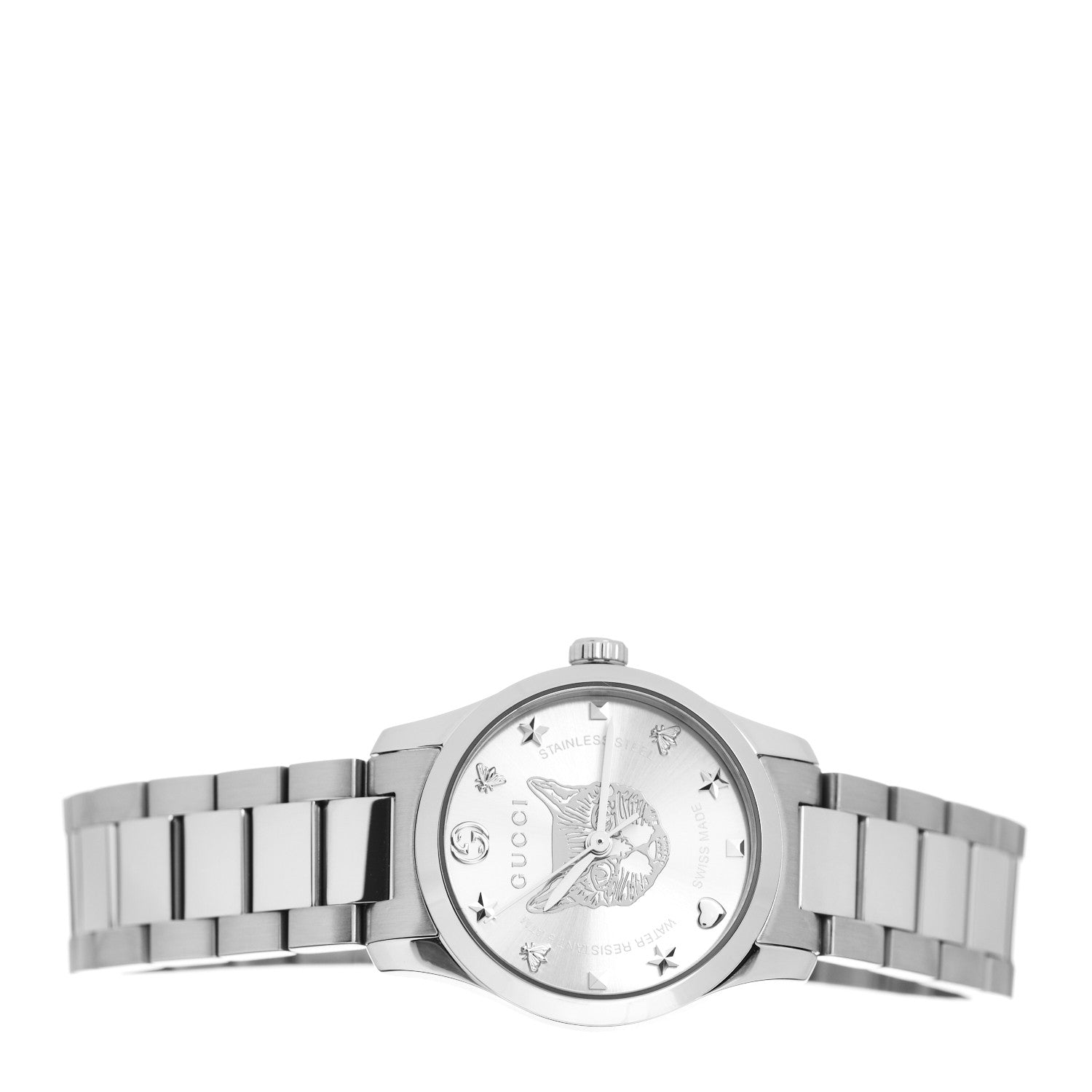 Gucci Stainless Steel 27mm G-Timeless Cat Quartz Watch 2 of 5