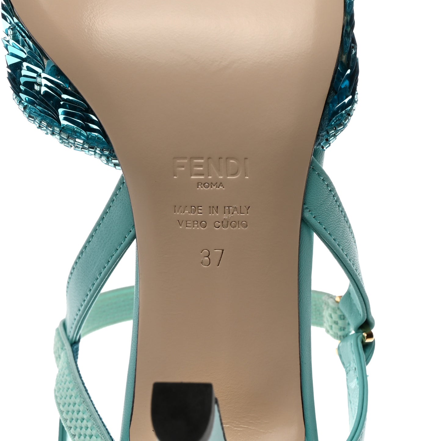 Organza Sequin Paillettes Colibri Lite 85mm Slingback Pumps 37 Nudo Blue Tiffany