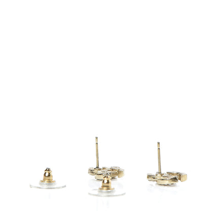 Chanel Crystal CC Earrings Light Gold 3 of 5
